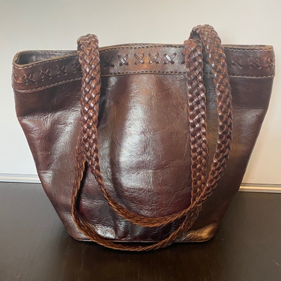 Leather Braided Strap Zipper Closure Shoulder Bag - Picture 10 of 10
